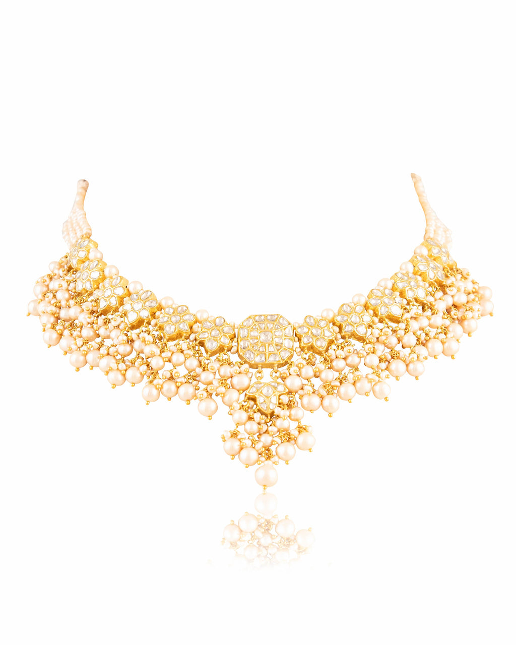 Ruksheen Necklace And Damita Tops Polki Set