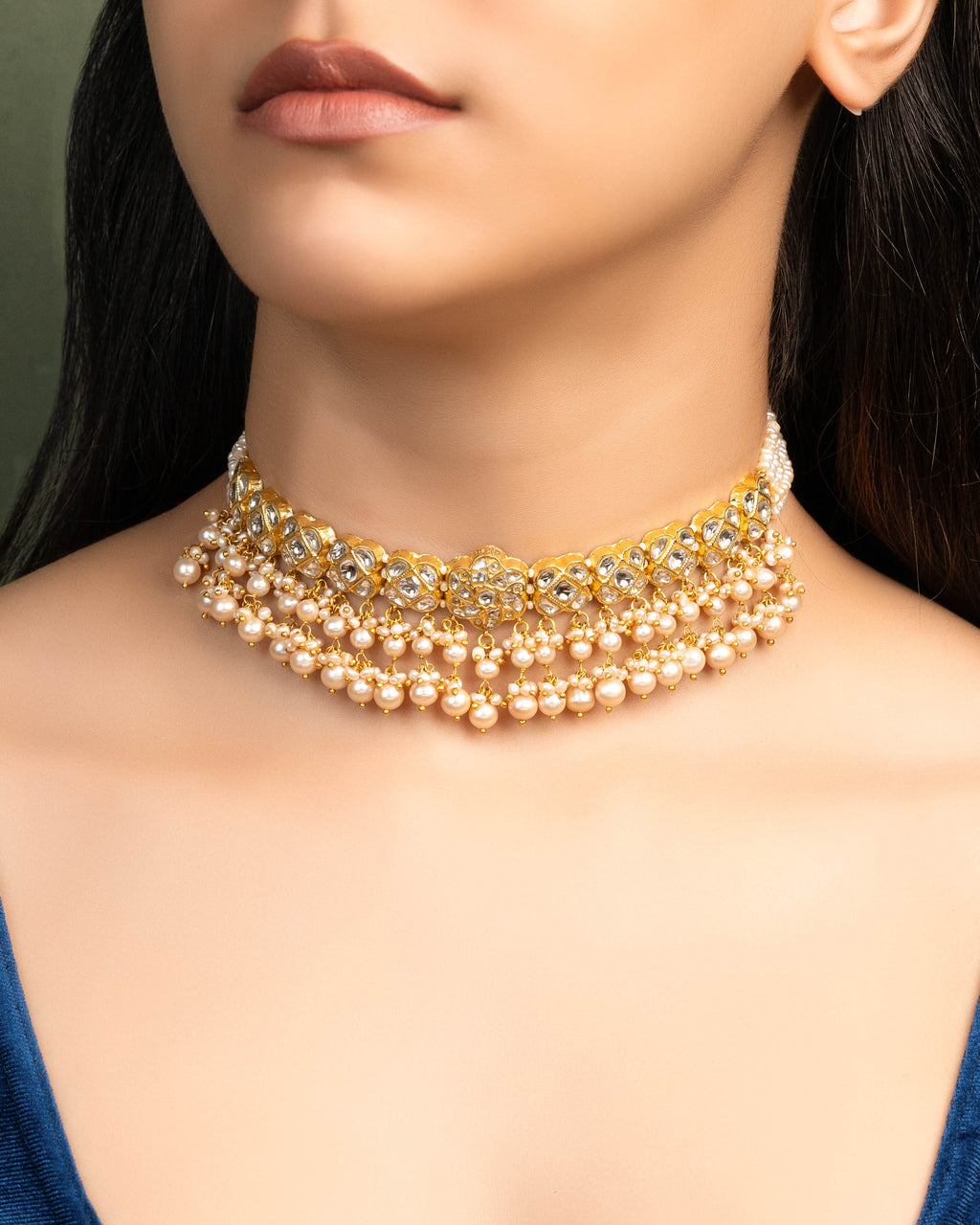 Khadija Choker And Aakriti Tops Polki Set