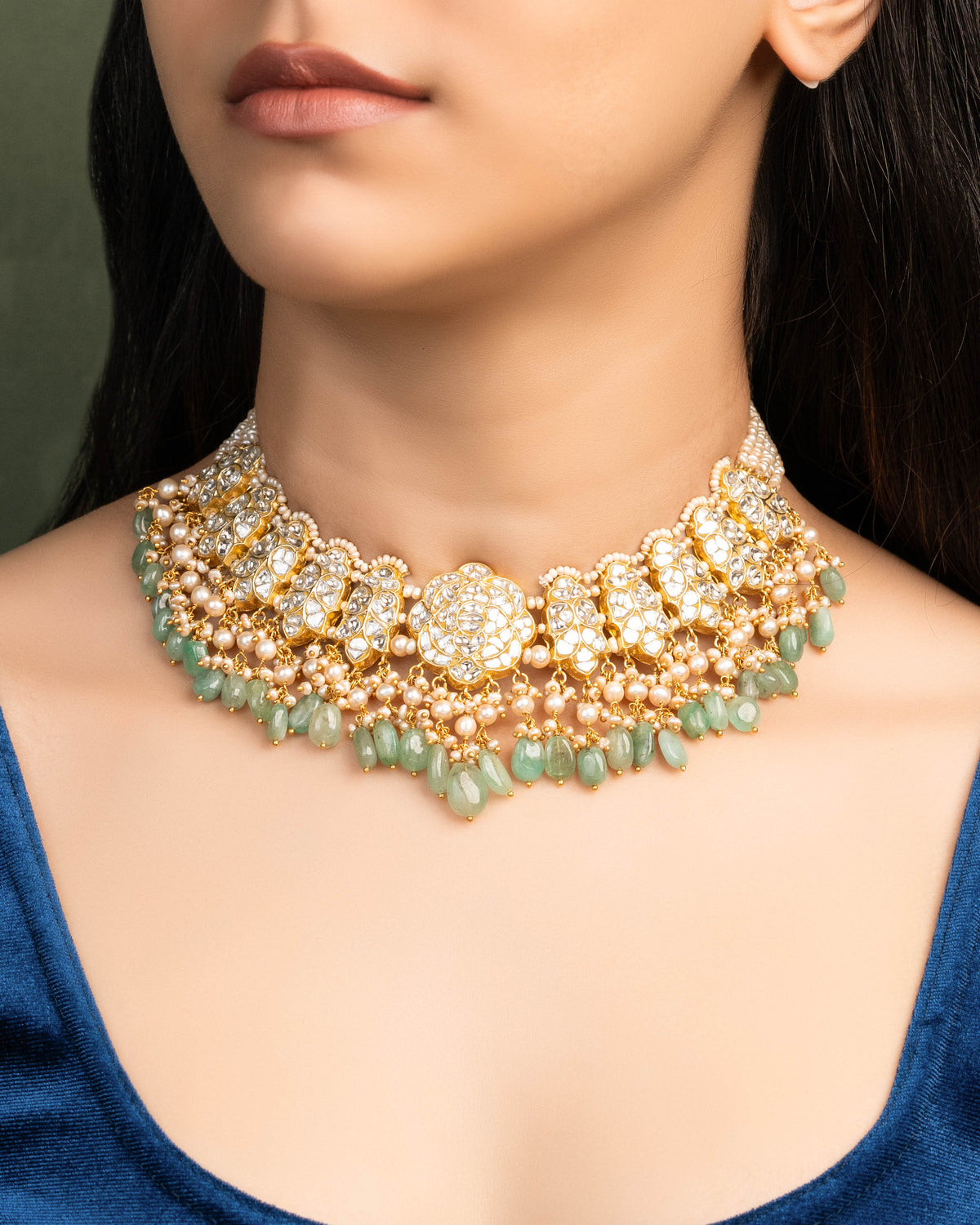 Pareen Necklace And Shaina Tops Polki Set
