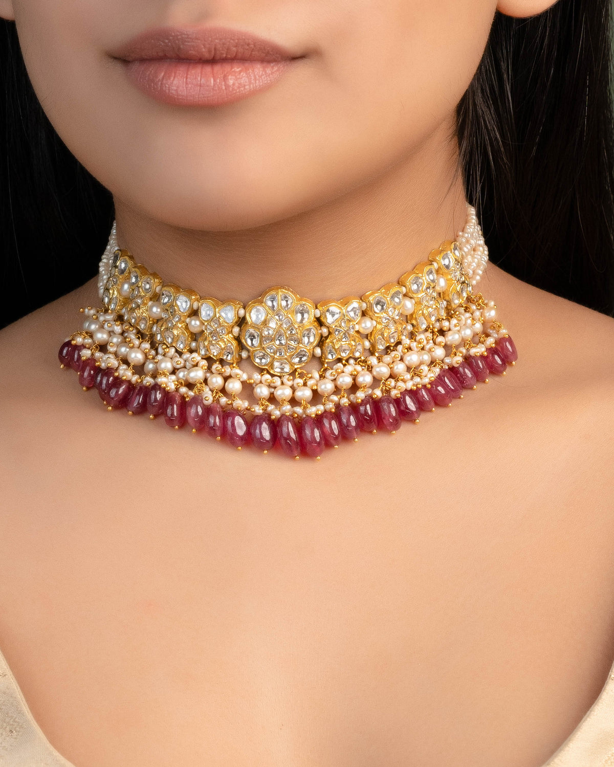 Ipsita Choker And Surbhi Tops Polki Set