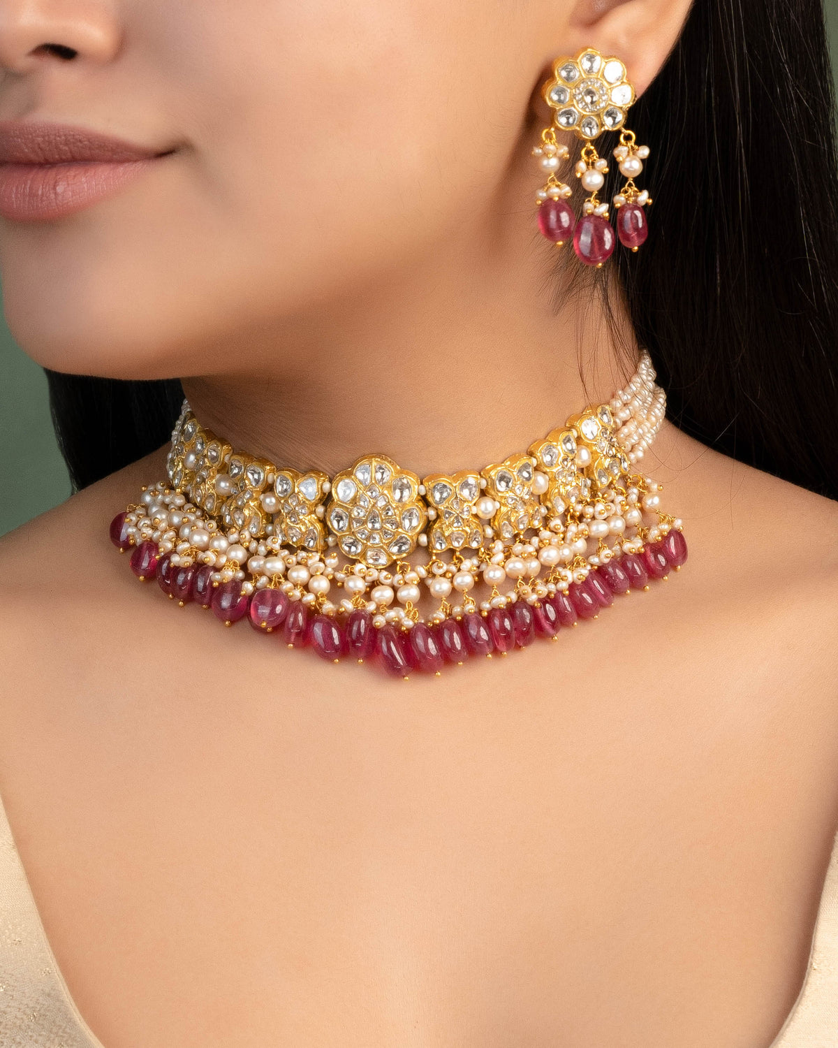 Ipsita Choker And Surbhi Tops Polki Set