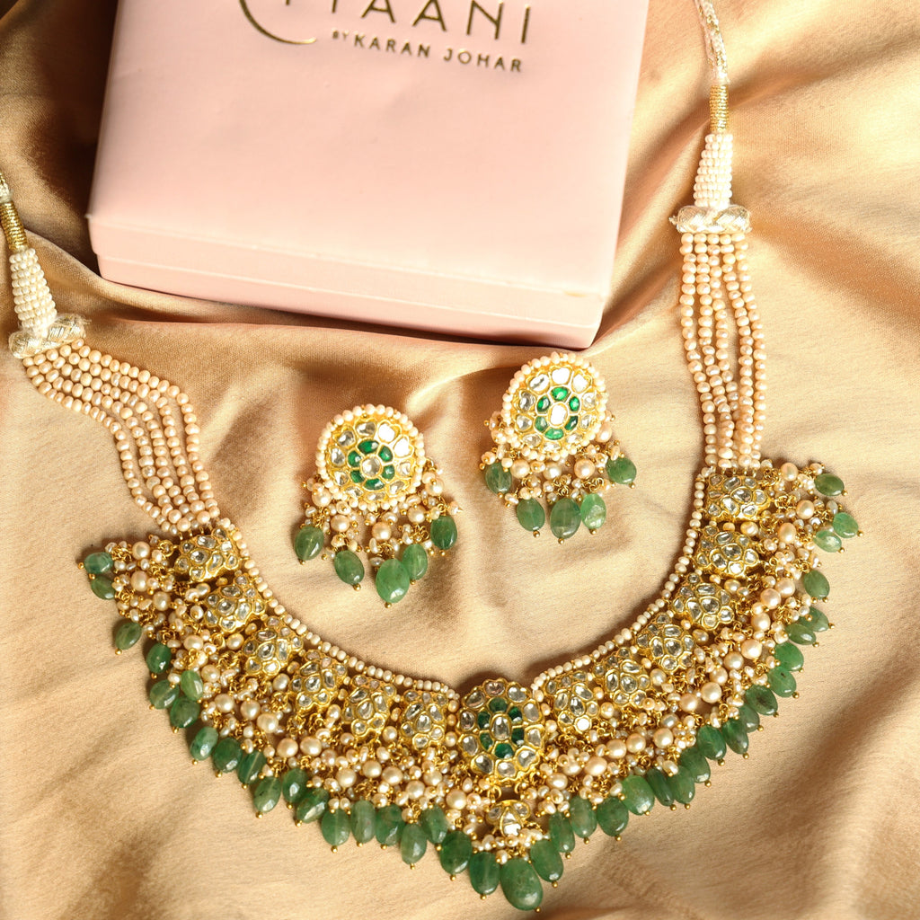 Prerna Necklace And Aleesha Tops Polki Set