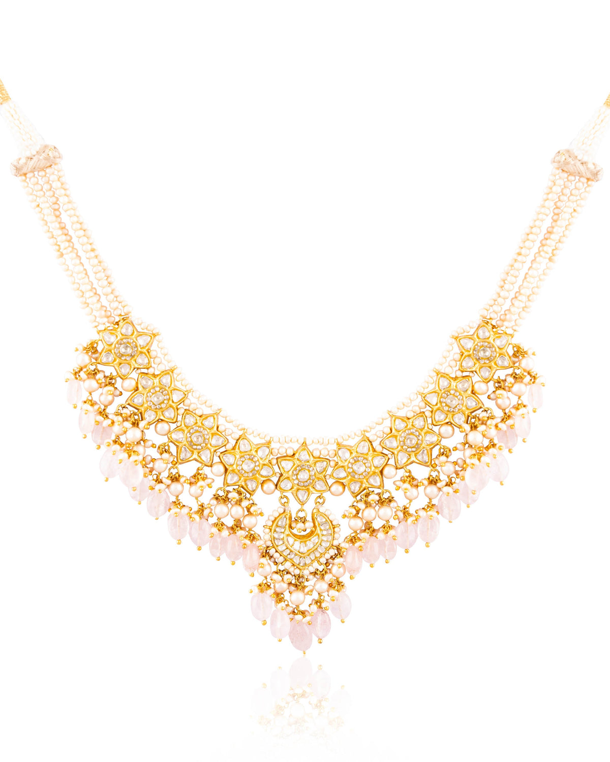 Shika Necklace And Manshi Tops Polki Set