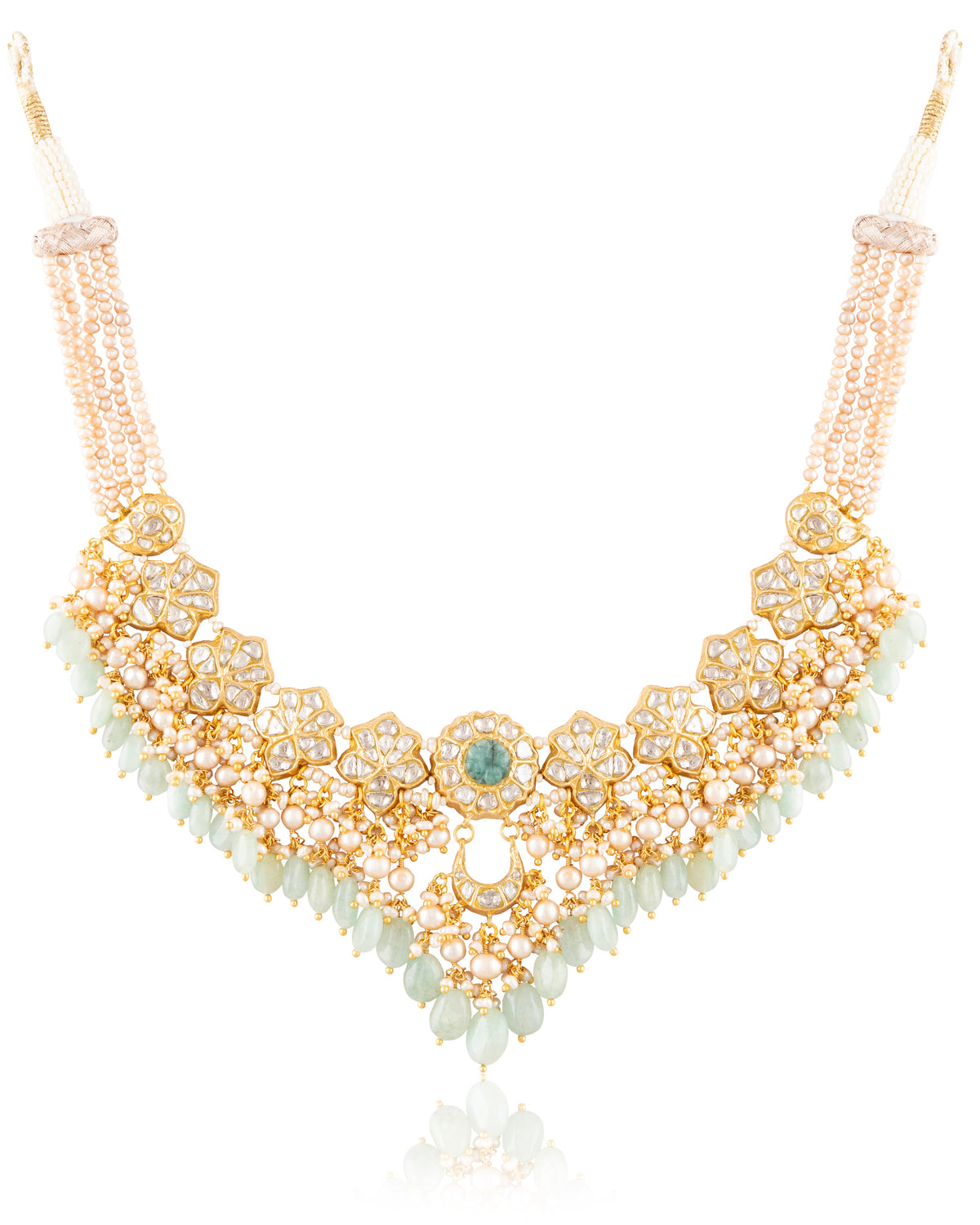 Vartika Necklace And Kaveri Tops Polki Set