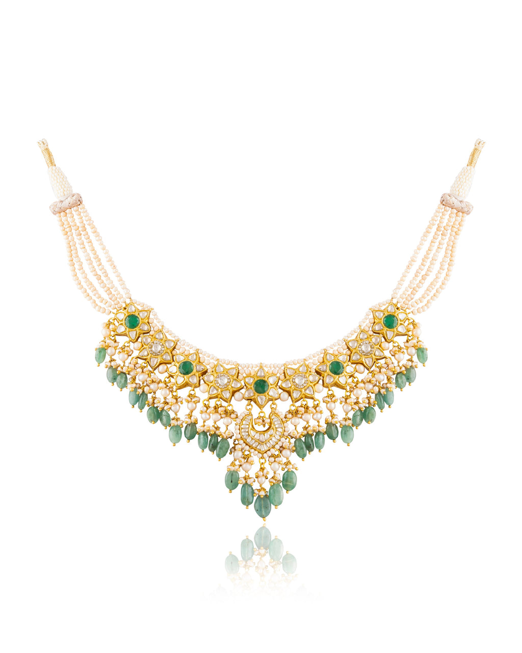 Anushi Necklace And Swastika Tops Polki Set