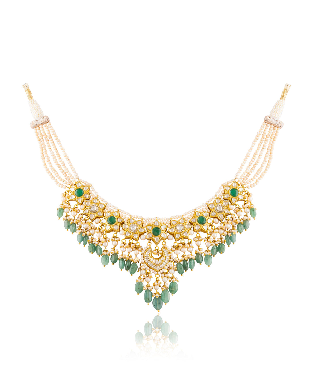 Anushi Necklace And Swastika Tops Polki Set