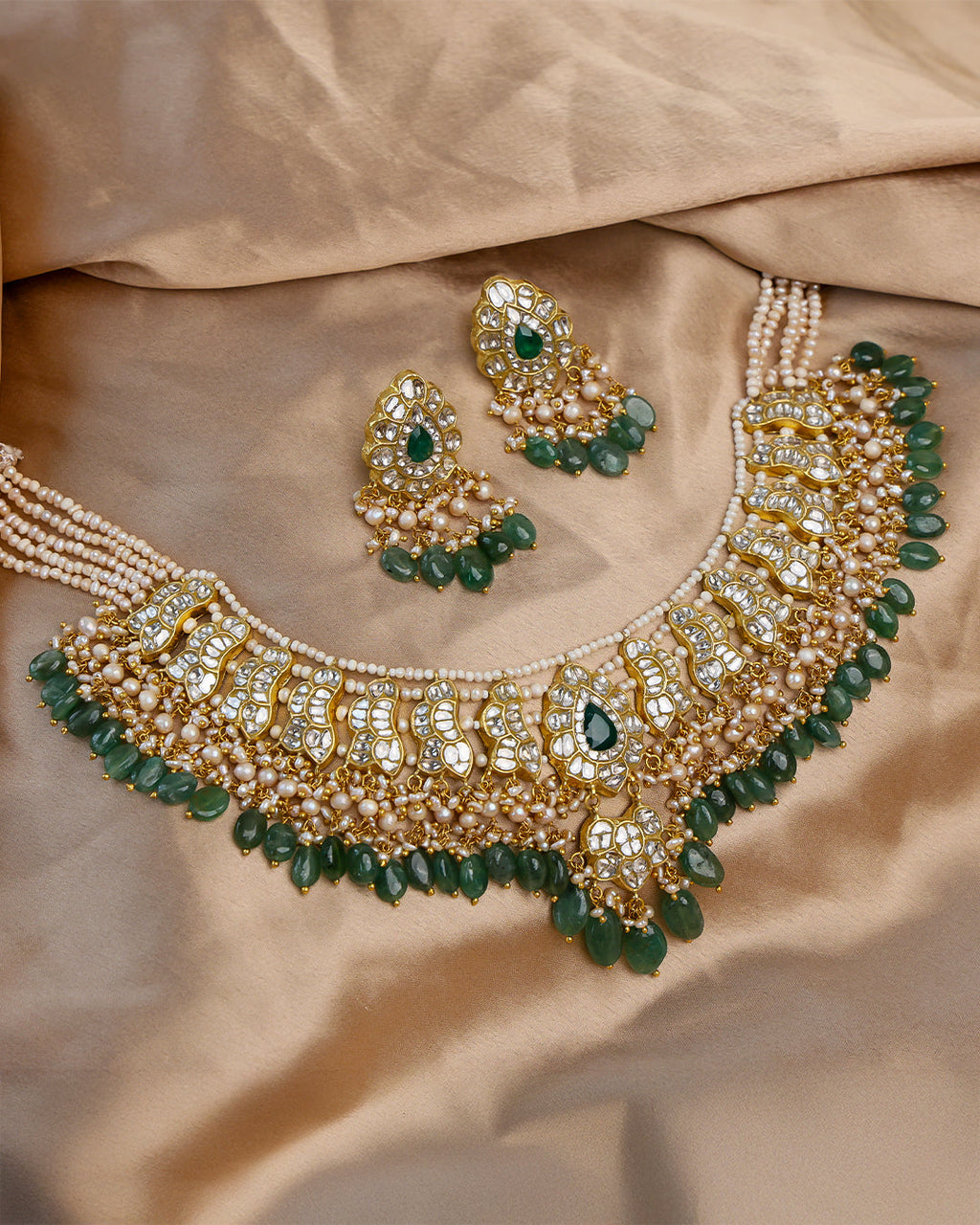 Adhira Necklace And Sunita Tops Polki Set