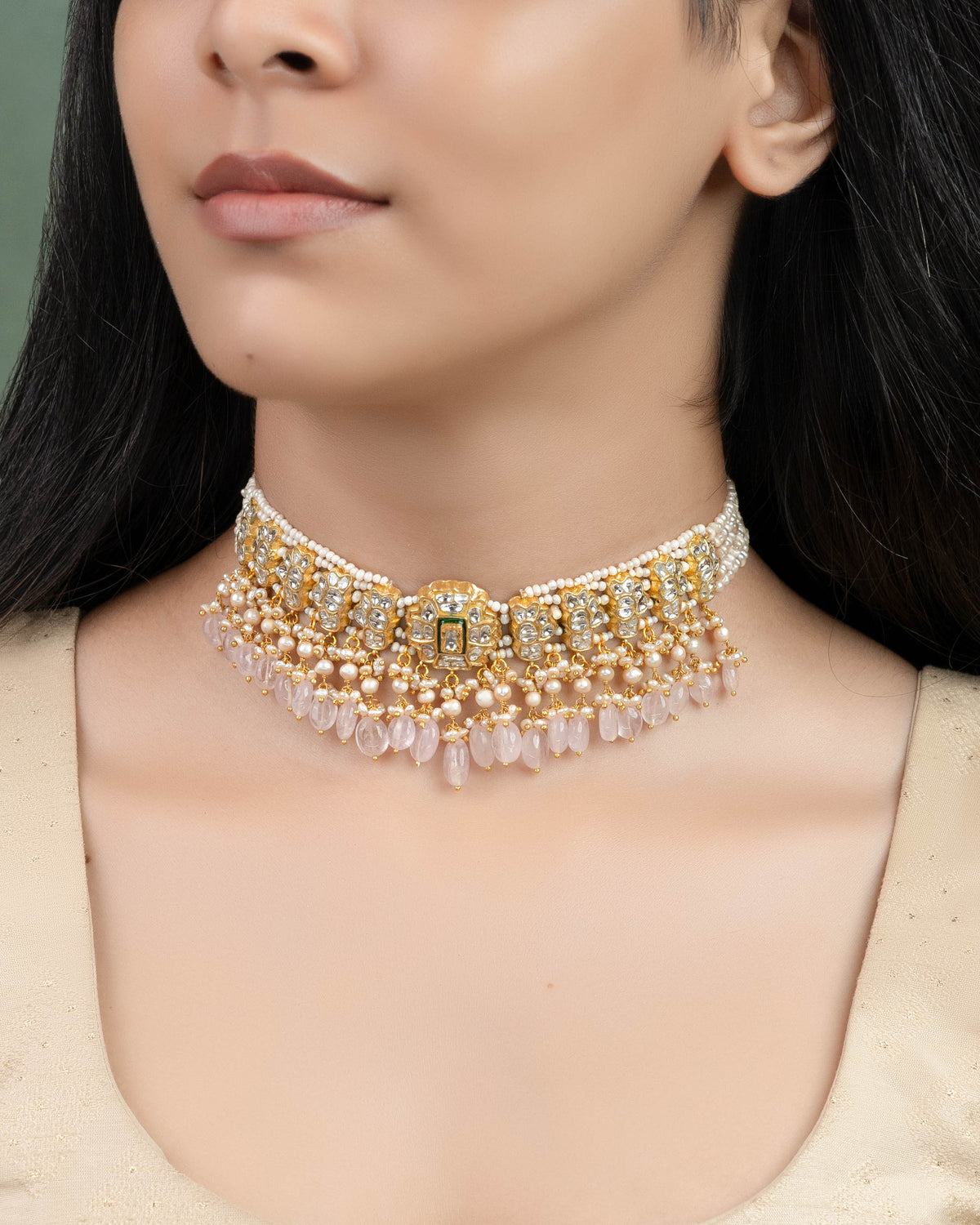 Bhakti Choker And Manasvi Tops Polki Set