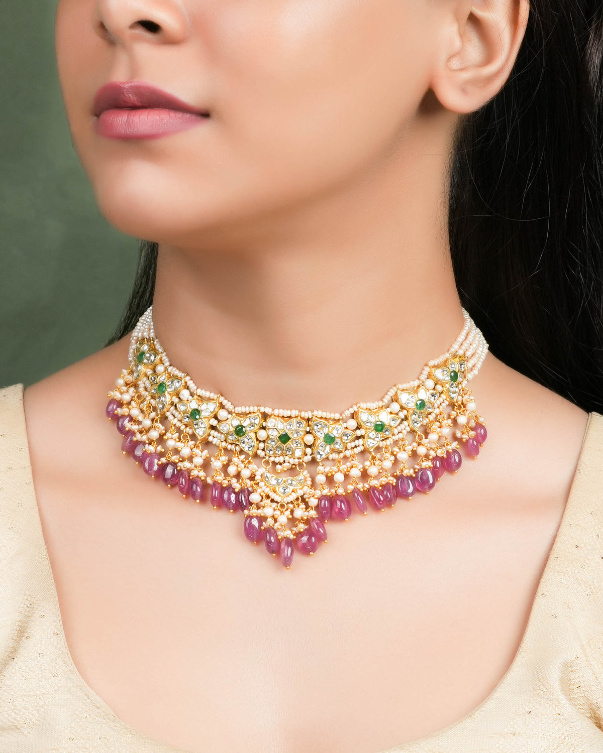 Mira Polki Necklace