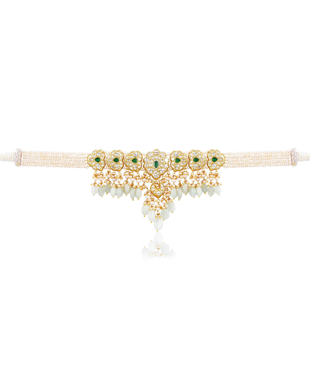 Anusha Choker And Parinita Long Earrings Polki Set