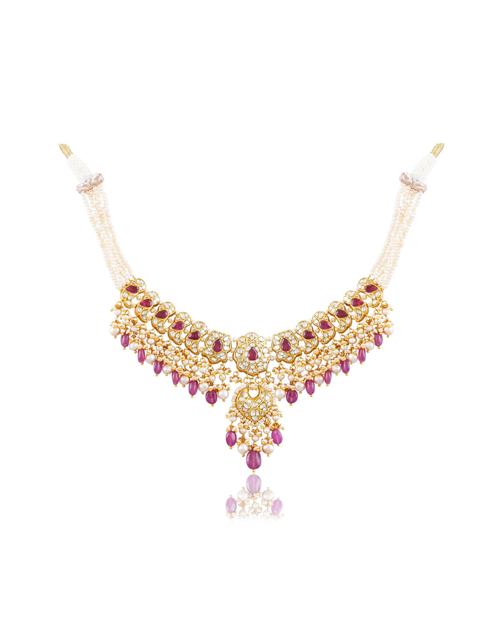 Akriti Necklace And Ritika Chandbalis Polki Set