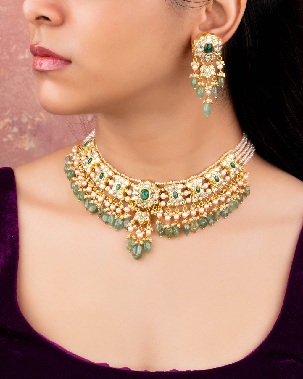 Lipika Polki Long Earrings