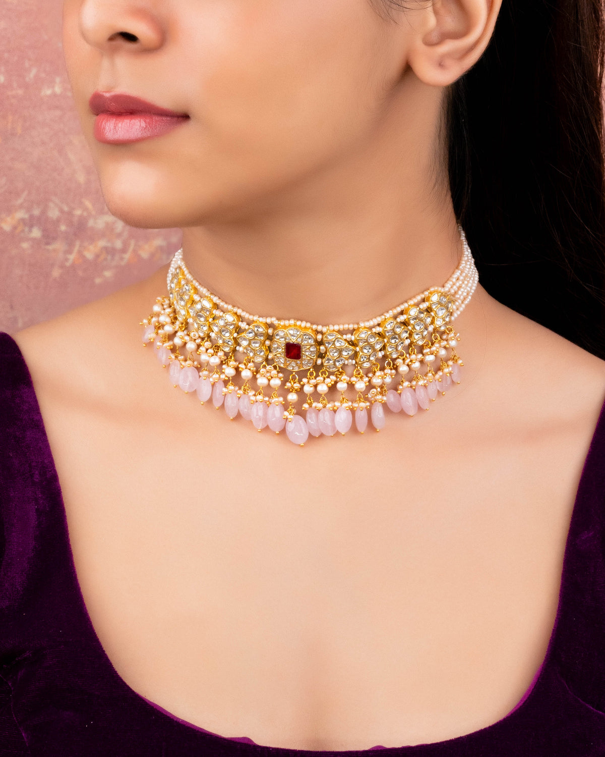 Advika Choker And Aashni Tops Polki Set