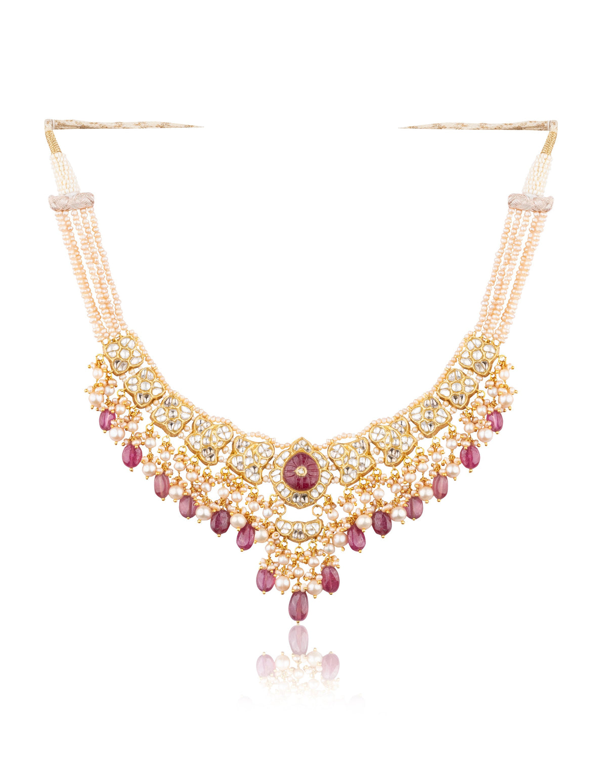 Megha Necklaces And Adhya Long Earrings Polki Set