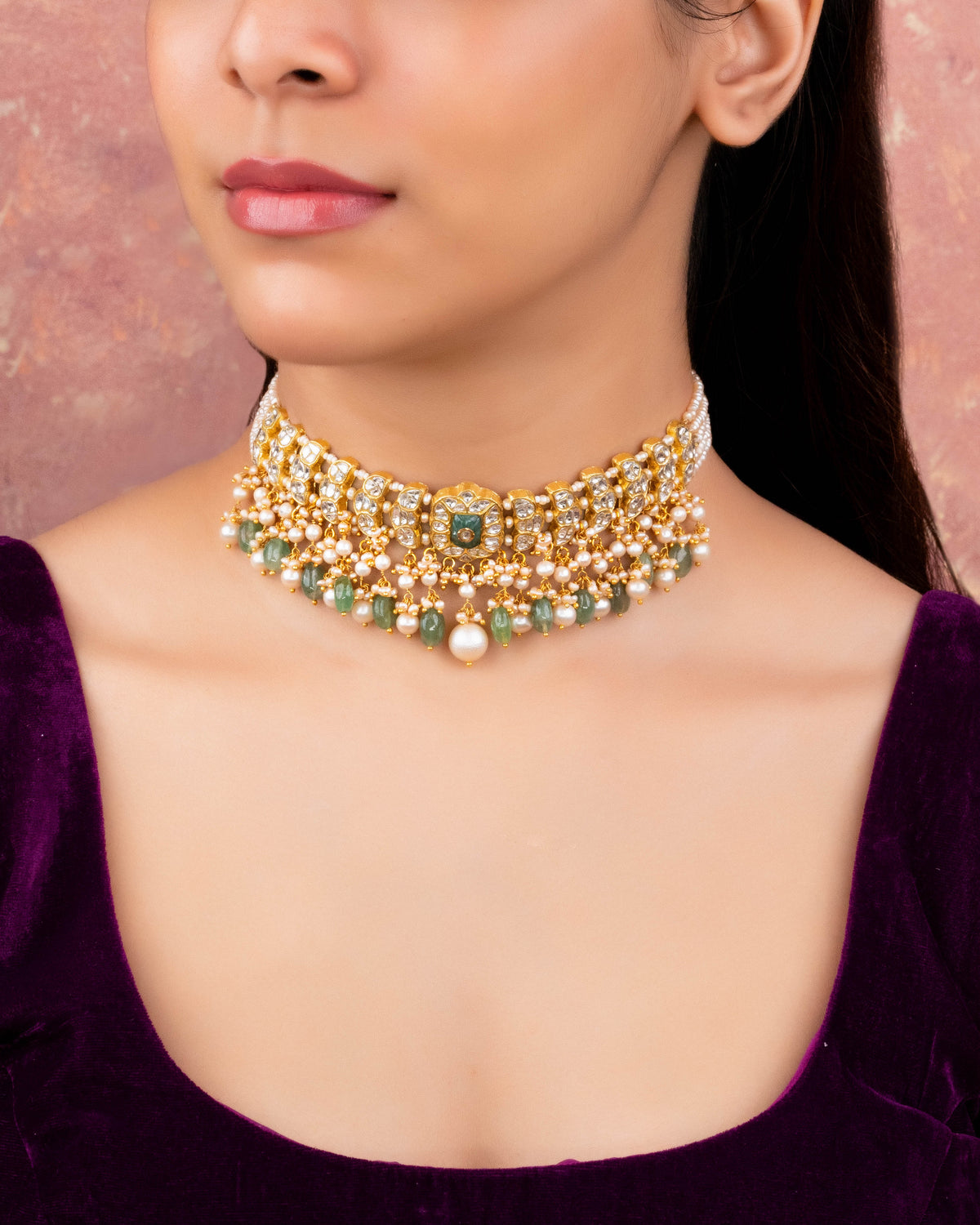 Advita Choker And Anaisha Tops Polki Set