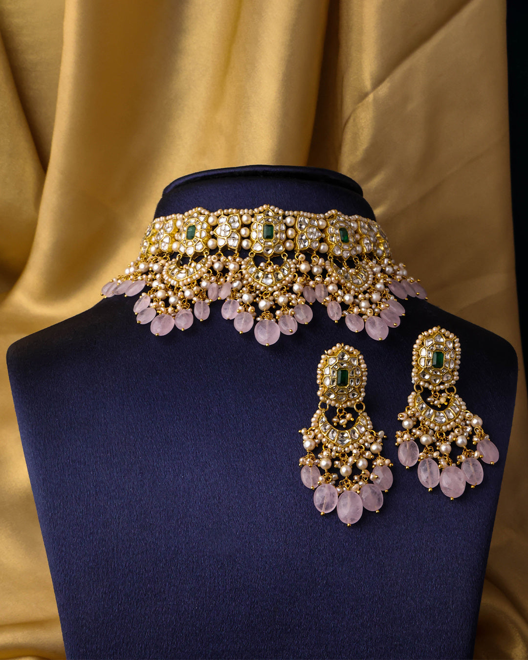 Lilly Choker And Miraya Chandbalis Polki Set