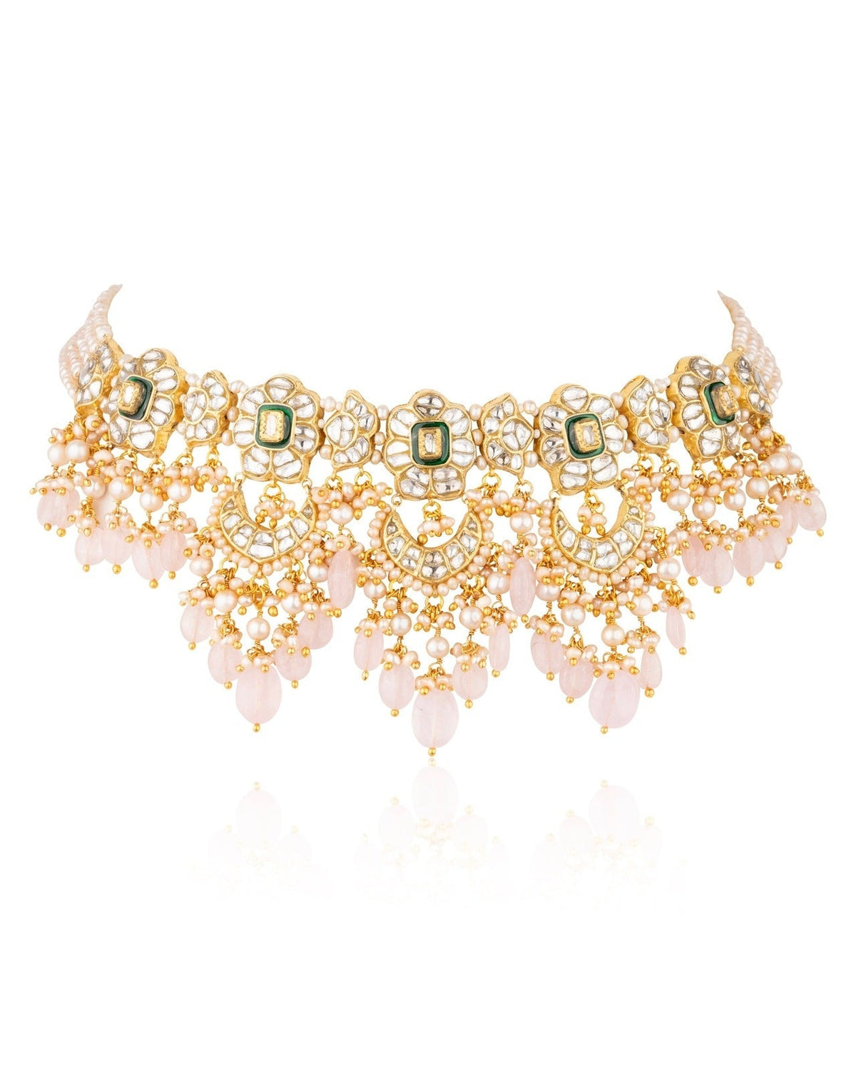 Niyomi Choker And Paakhi Chandbalis Polki Set