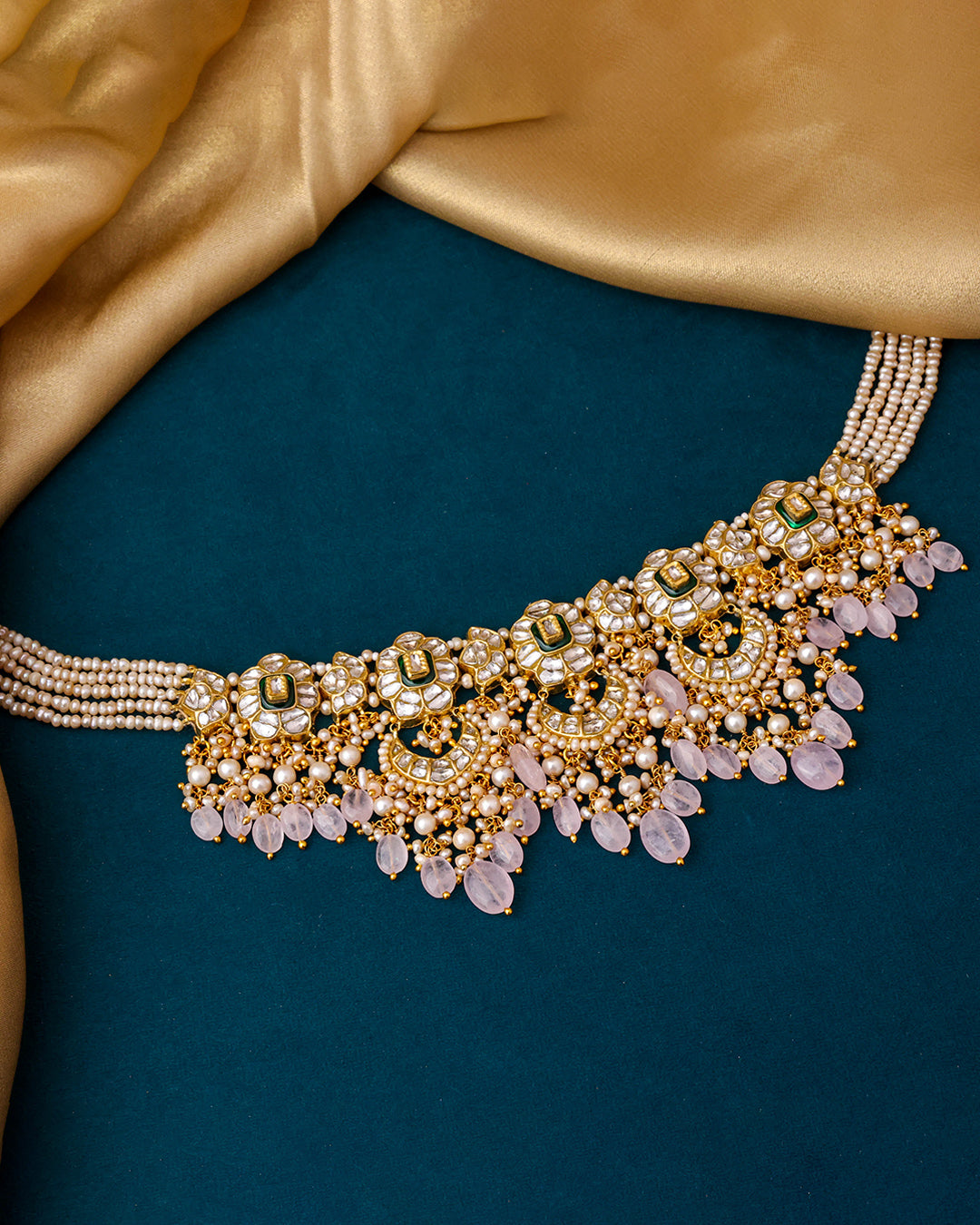 Niyomi Choker And Paakhi Chandbalis Polki Set
