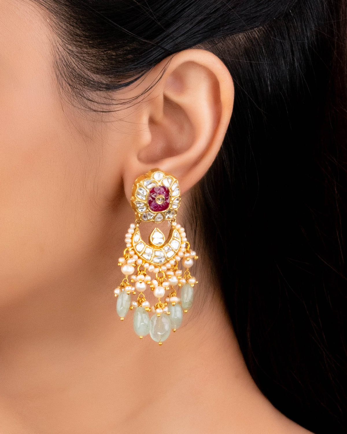 Prithi Choker And Rishima Chandbalis Polki Set