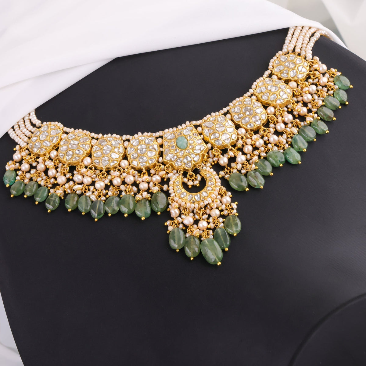 Naina Necklace And Haitvi Tops Polki Set