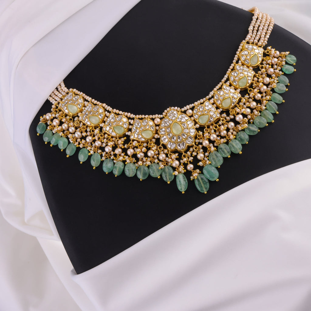 Malvika Necklace And Fenny Tops Polki Set