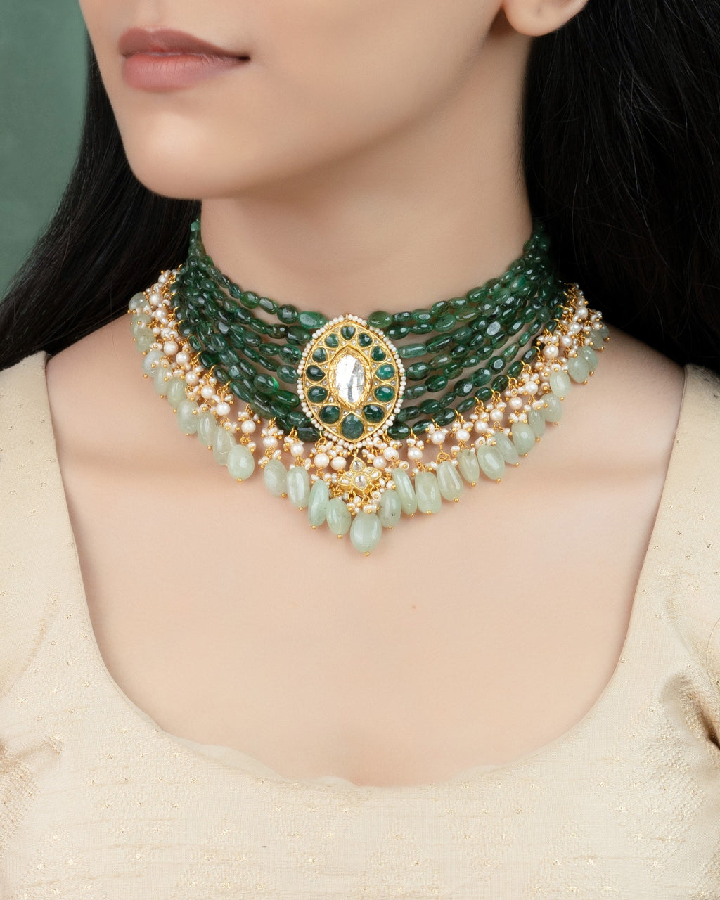 Varsha Polki Bead Choker