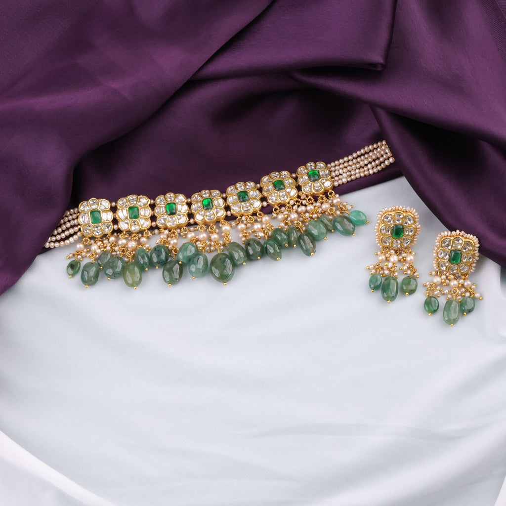 Manya Choker And Gira Tops Polki Set