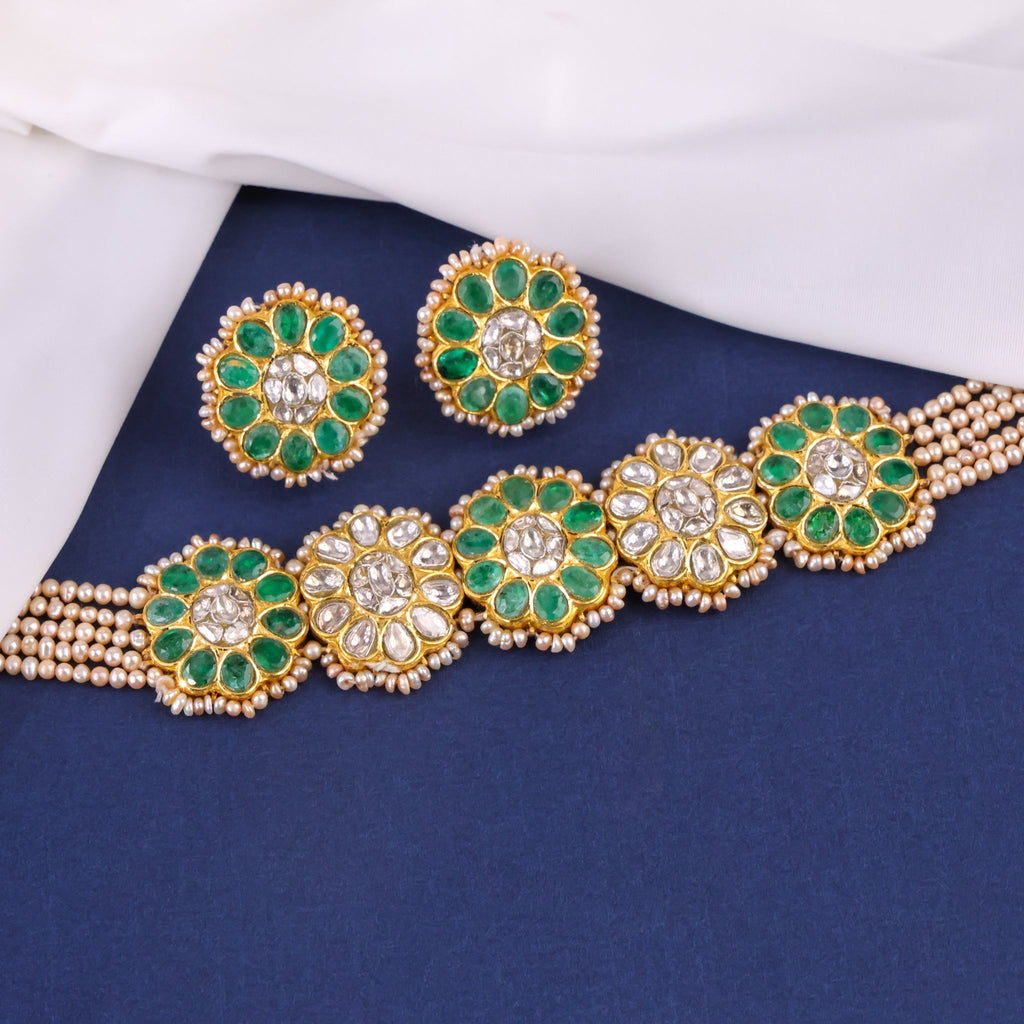 Yamini Choker And Kareena Tops Polki Set