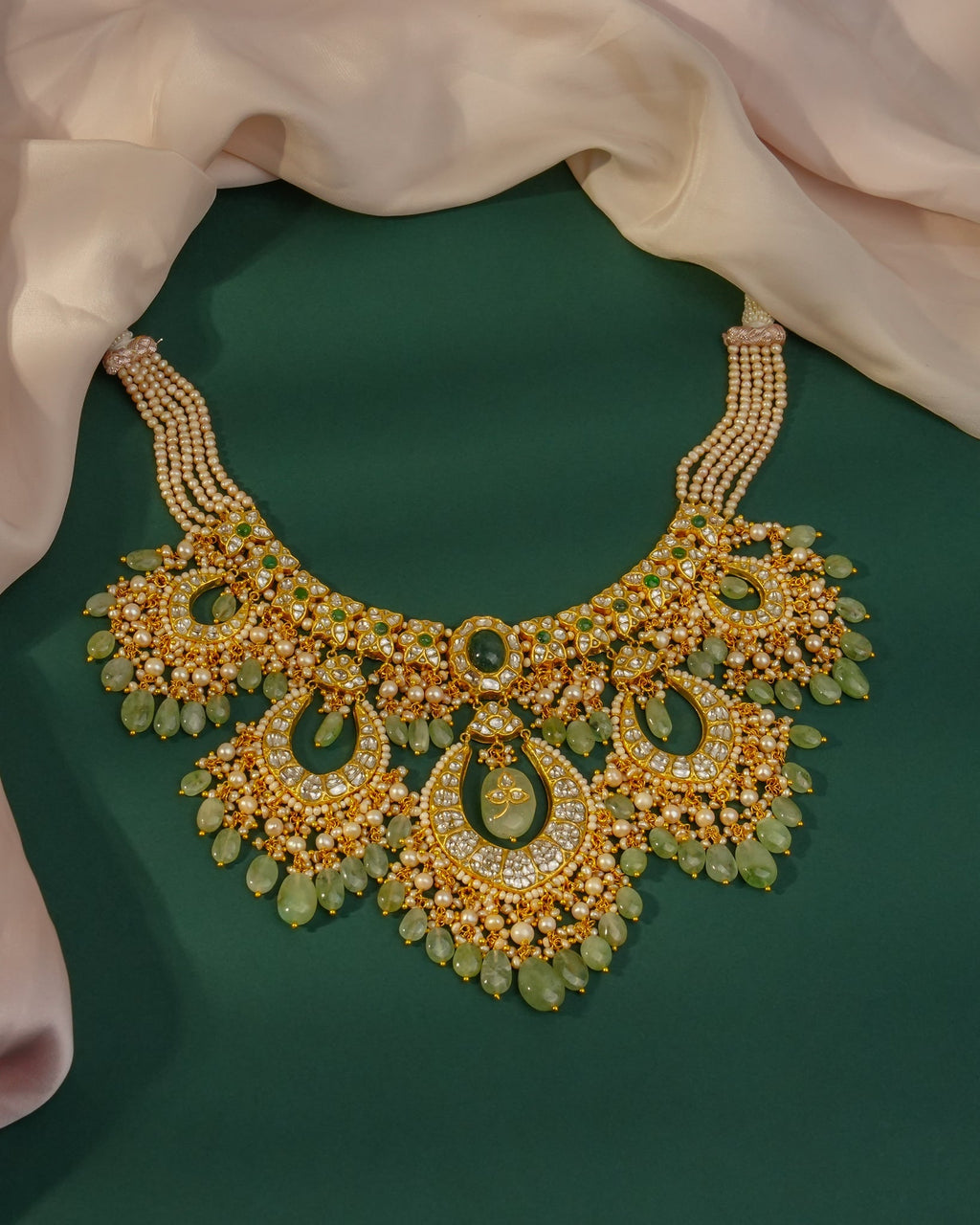 Scarlett Necklace And Amelia Chandbalis Polki Set