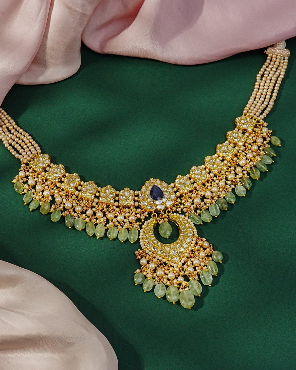 Samrudhi Necklace And Puja Chandbalis Polki Set