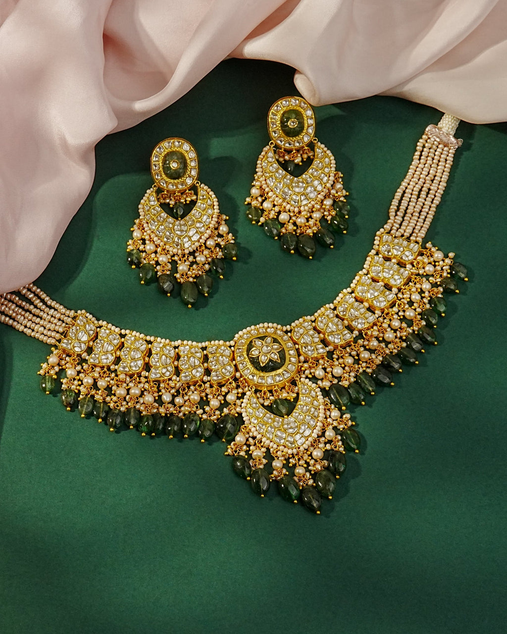 Zow Necklace And Stormi Chandbalis Polki Set