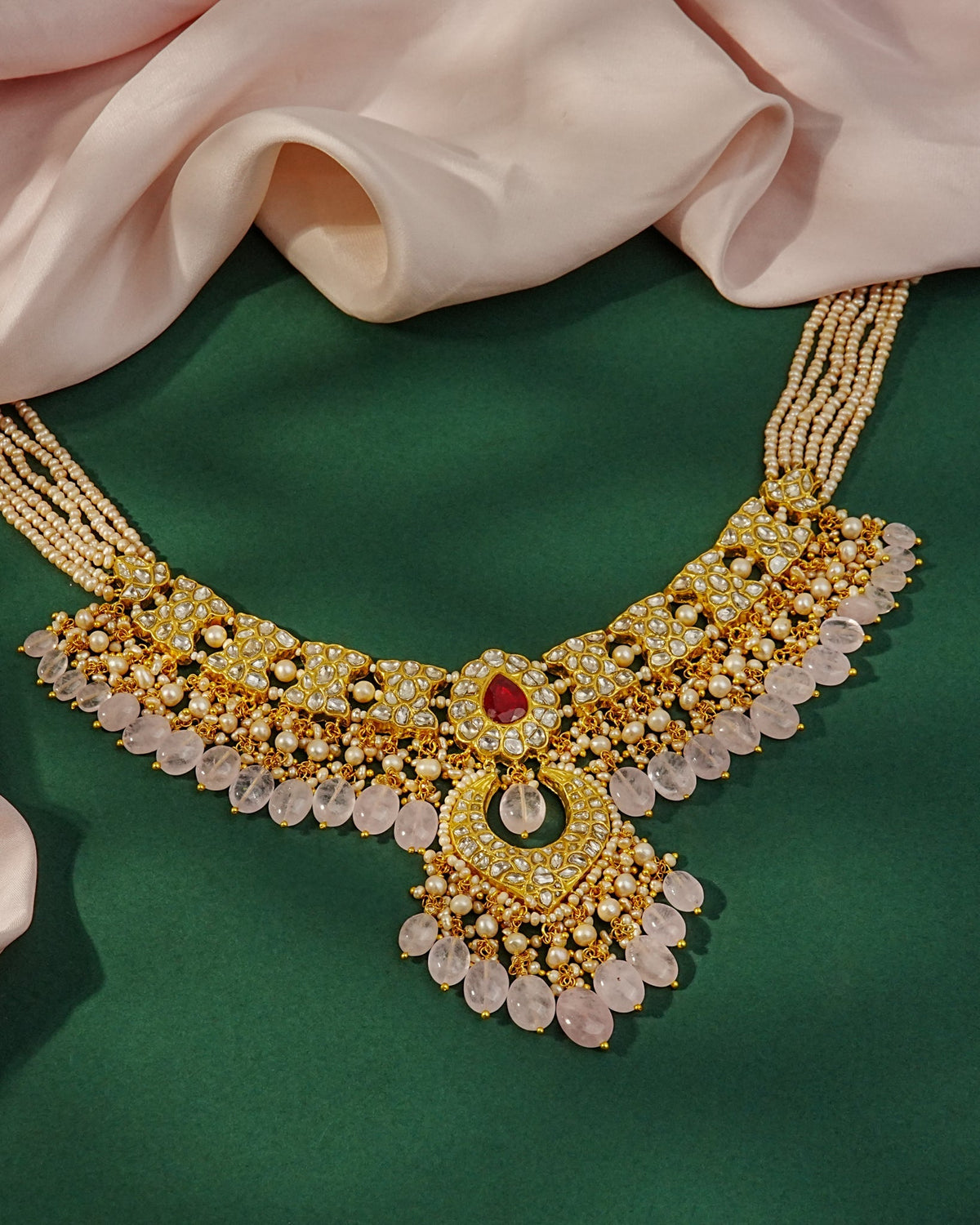 Beth Necklace And Tessa Chandbalis Polki Set
