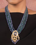 Zareen Bead Pendant And Banres Tops Polki Set