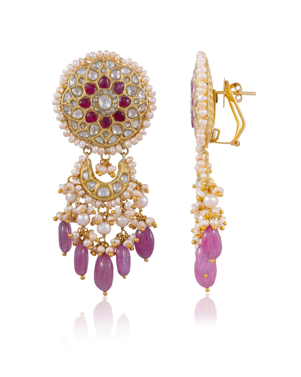 Srishti Necklace And Olisah Chandbalis Polki Set