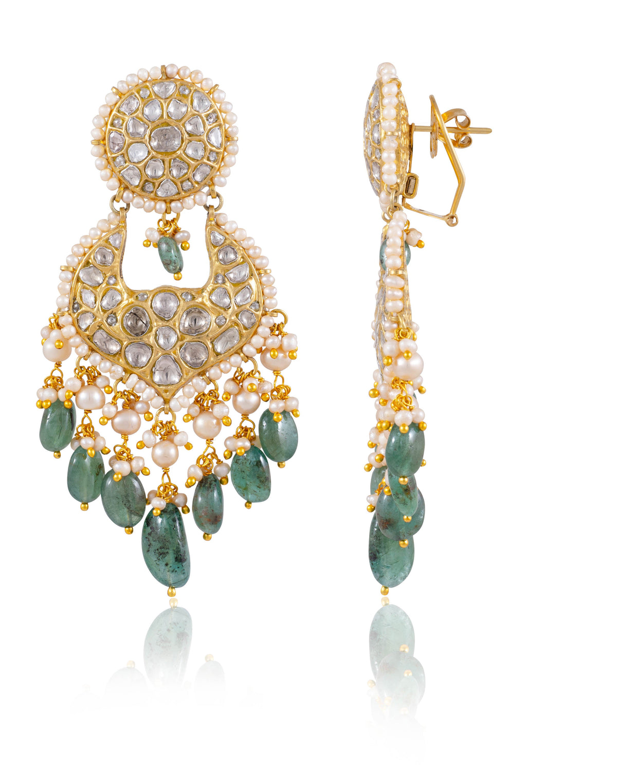Aneeksha Necklace And Dikshita Chandbalis Polki Set