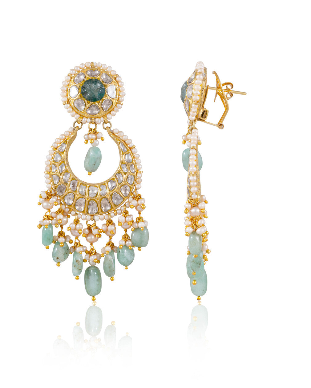 Suhana Necklace And Medha Chandbalis Polki Set