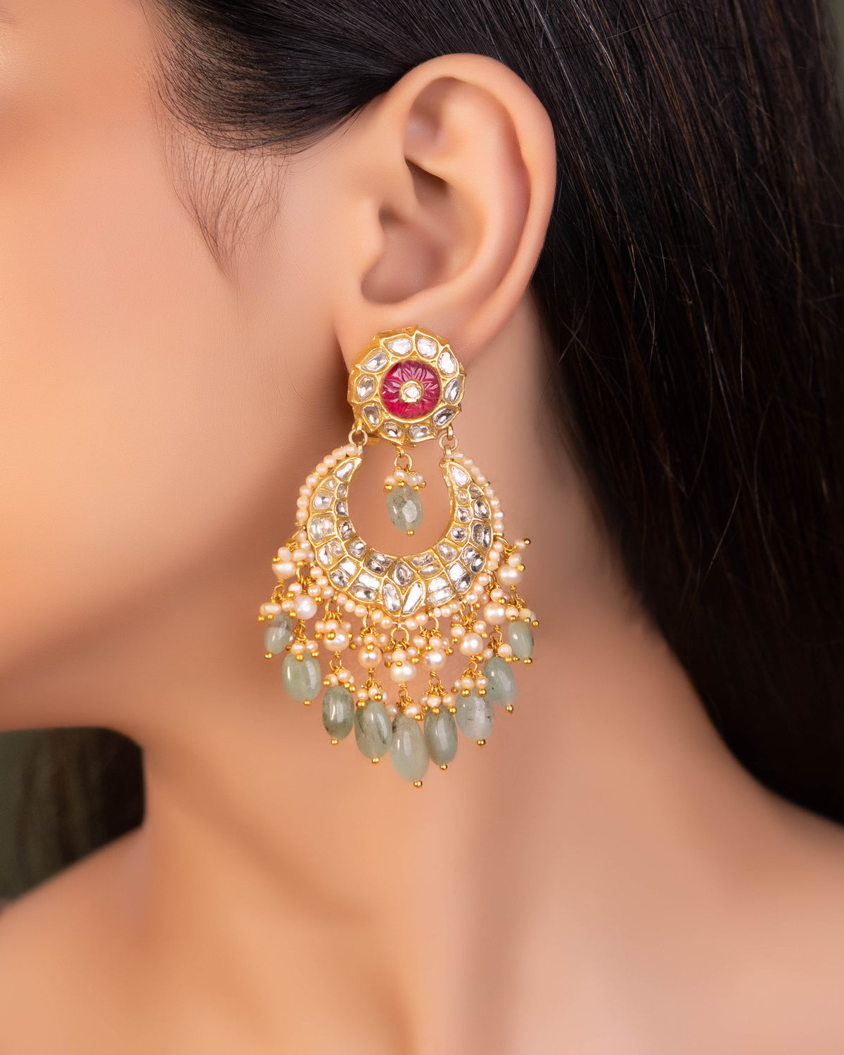 Jyoti Necklace And Amishi Chandbalis Polki Set