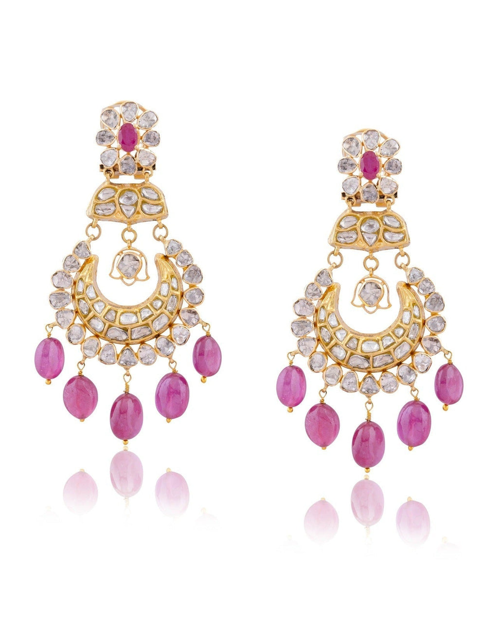 Laxshi Necklace And Lakshita Chandbalis Polki Set
