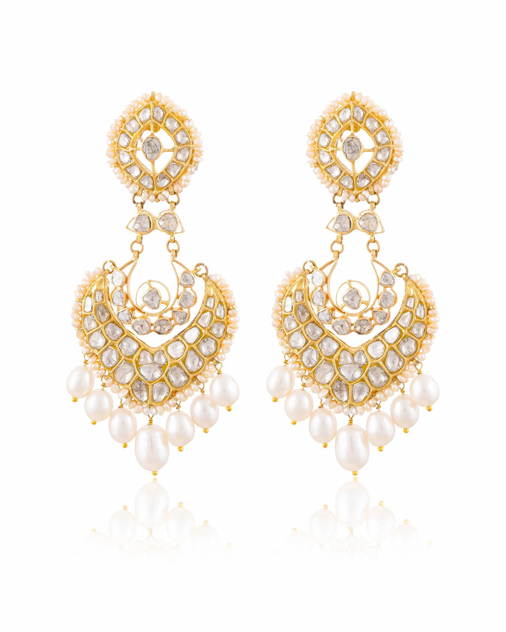 Anaita Necklace And Sakshi Chandbalis Polki Set