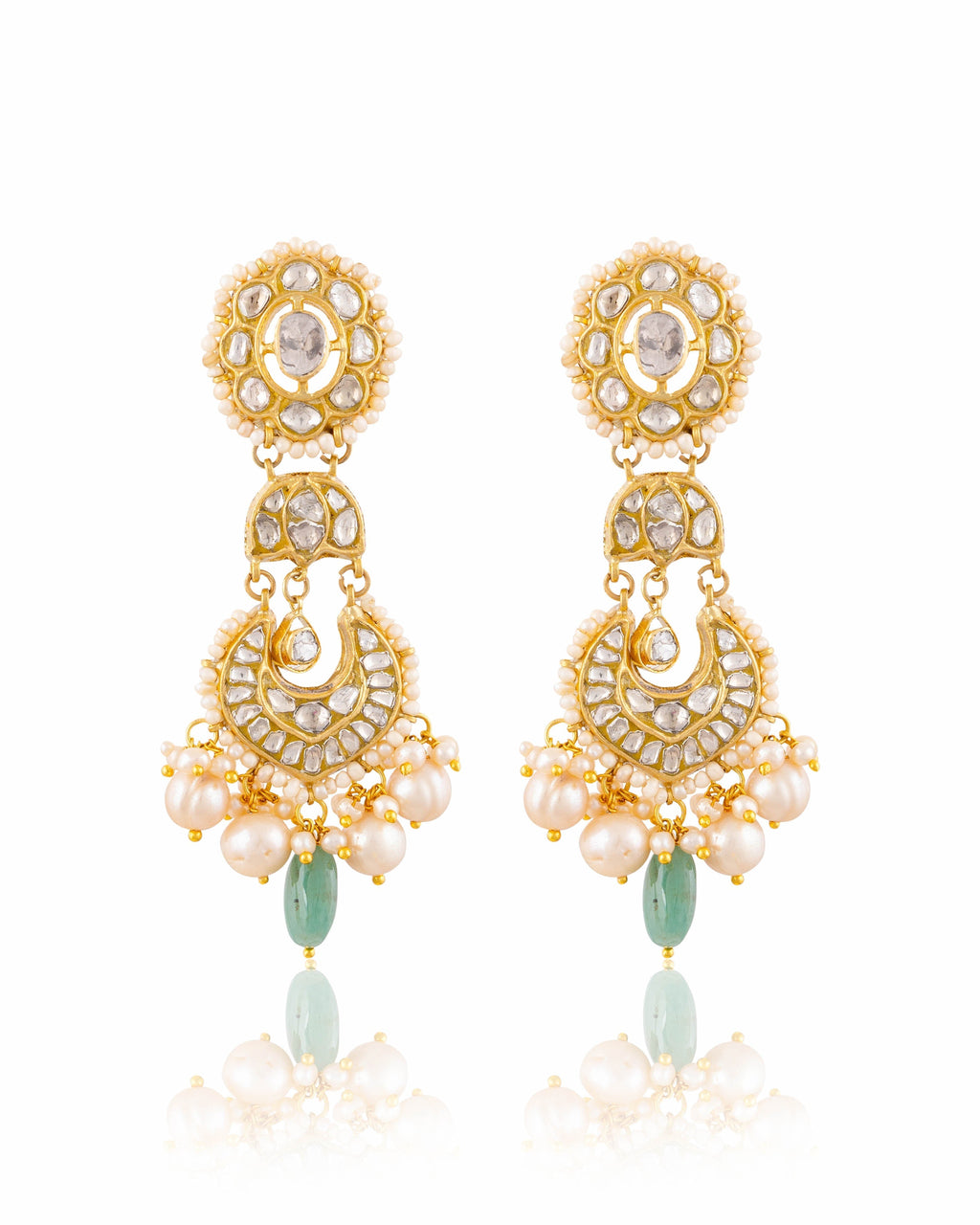 Inaya Necklace And Mahika Chandbalis Polki And Diamond Set