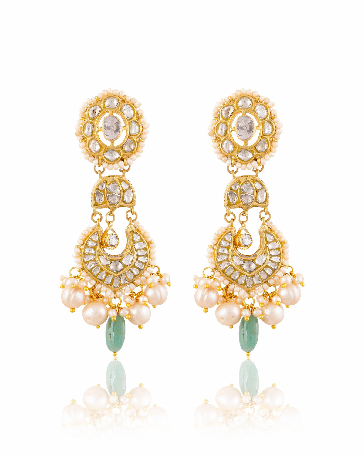 Inaya Necklace And Mahika Chandbalis Polki And Diamond Set
