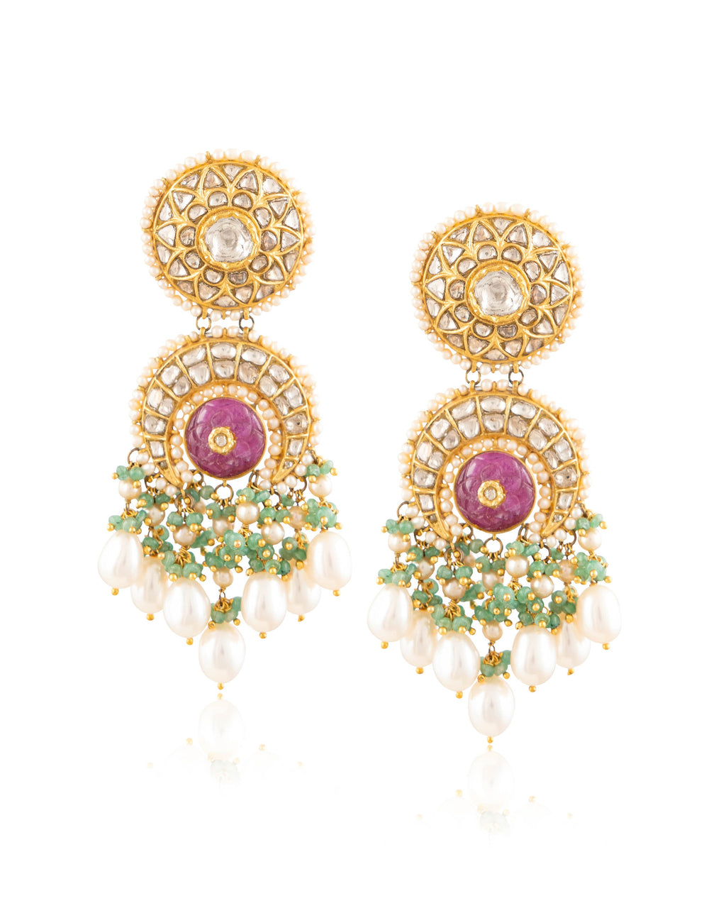 Abia Polki Long Earrings