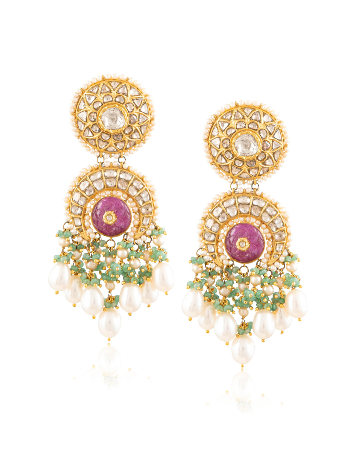 Abia Polki Long Earrings