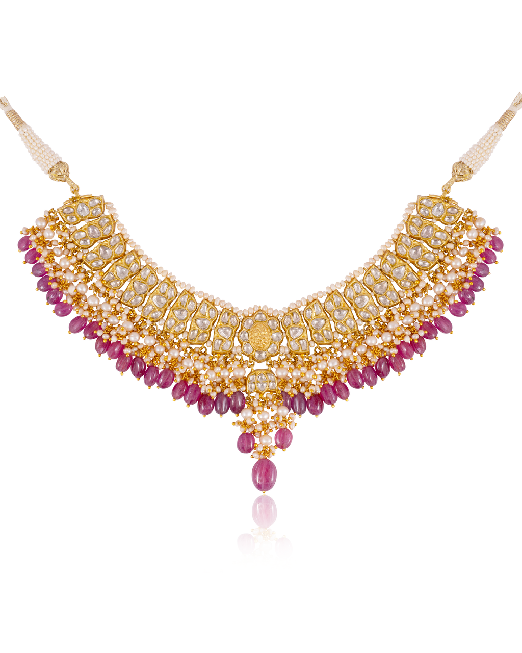 Shantae Necklace And Krutika Long Earrings Polki Set