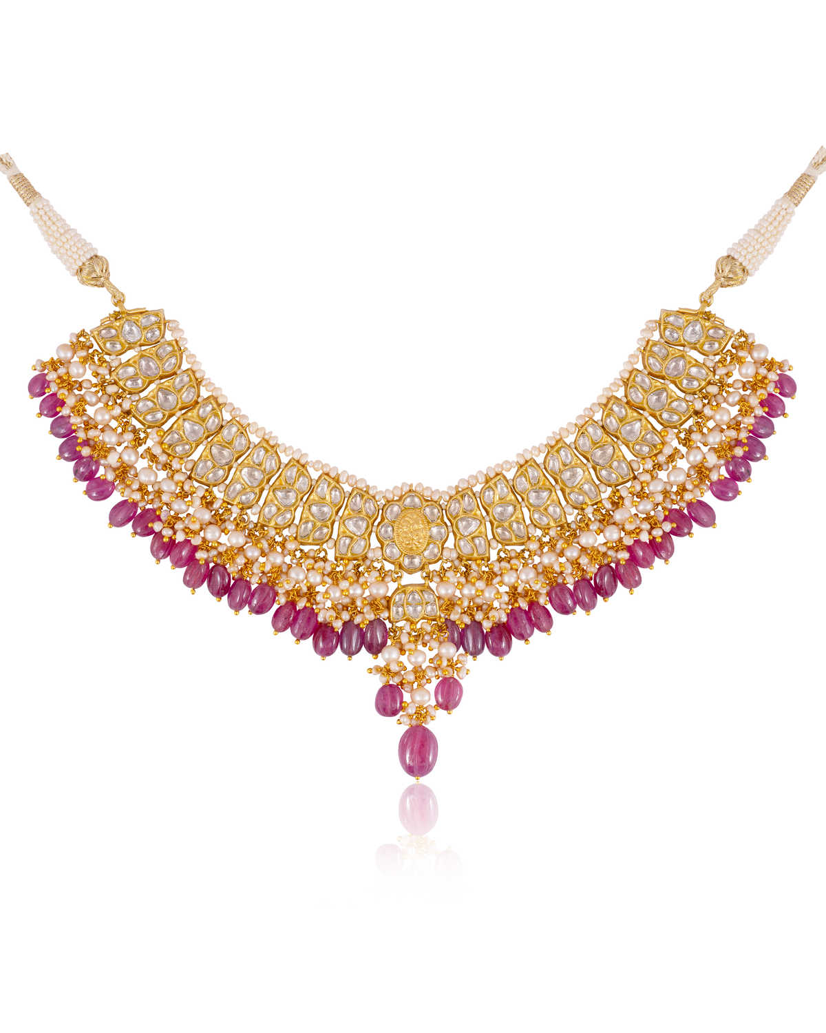 Shantae Necklace And Krutika Long Earrings Polki Set