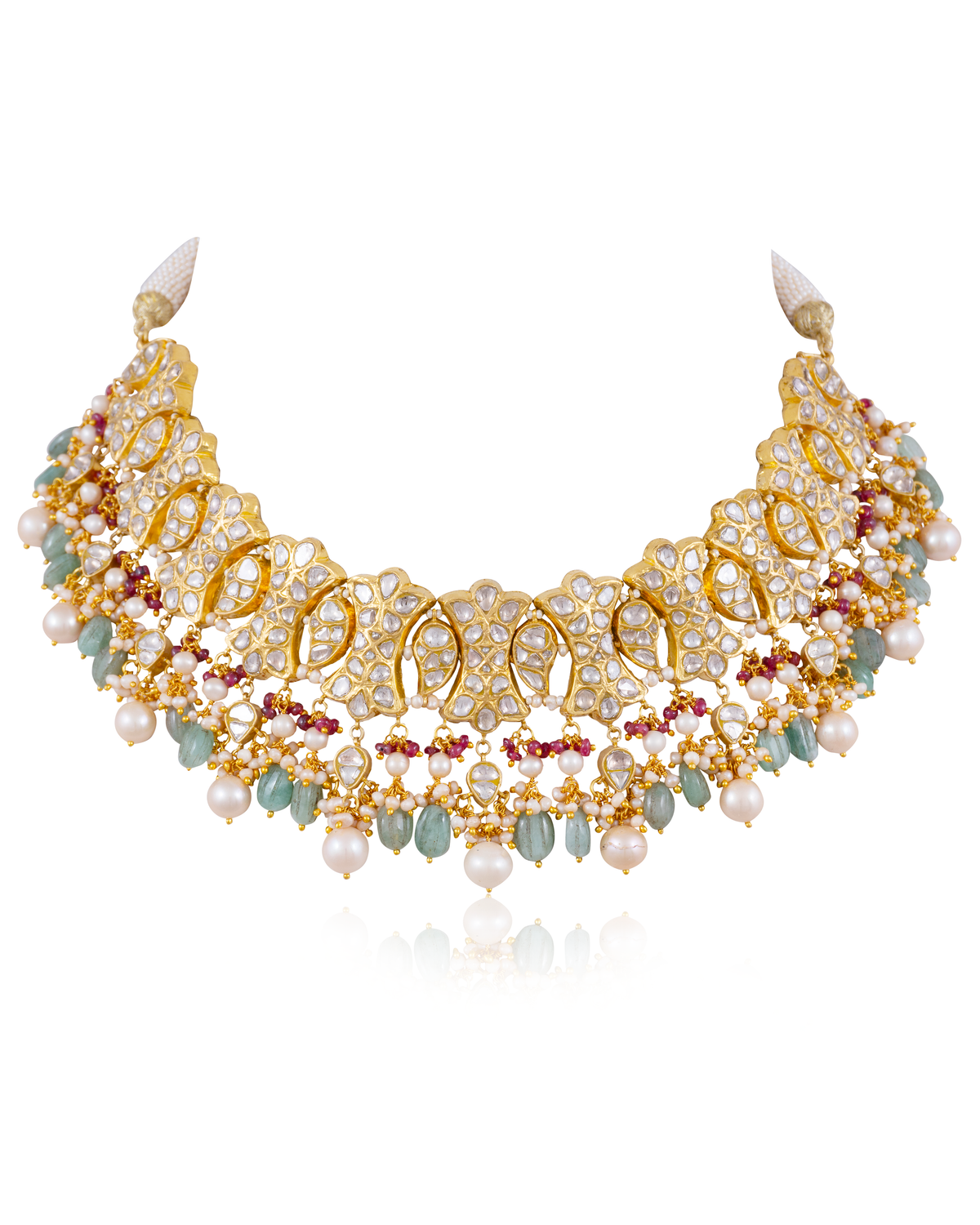 Sevil Necklace And Vivi Chandbalis Polki Set