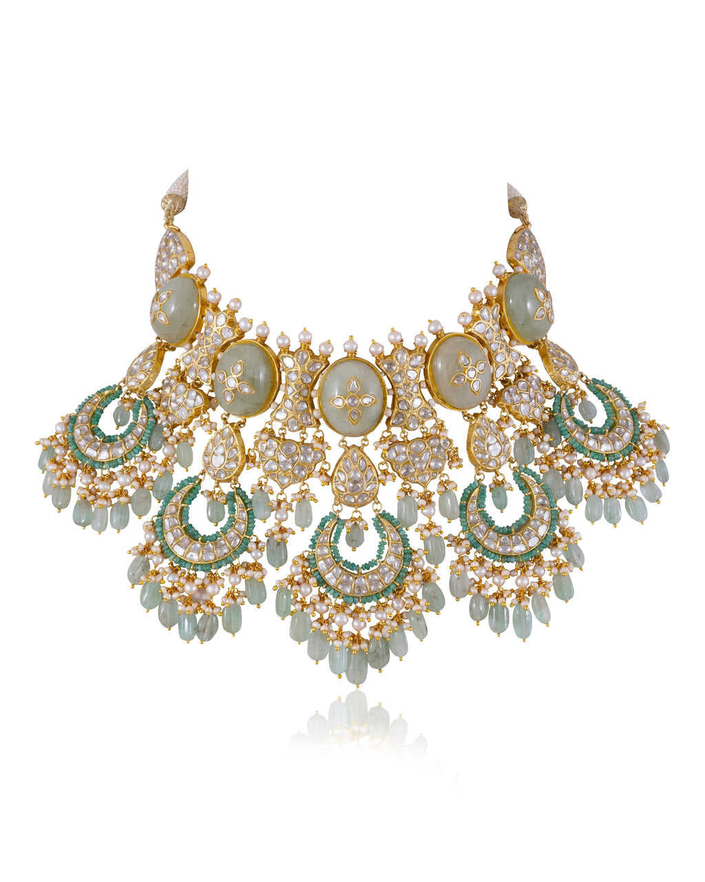 Geeta Necklace And Bemani Chandbalis Polki Set