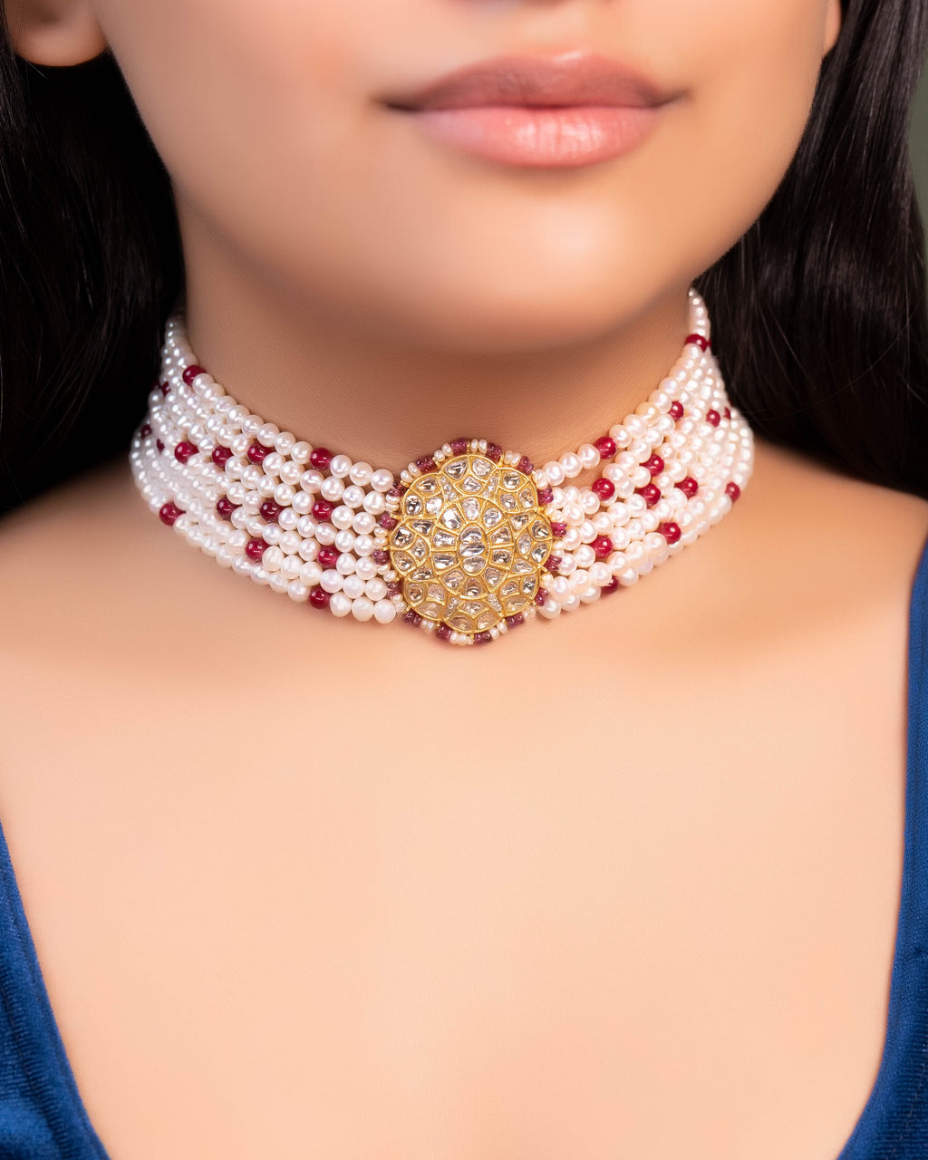 Vinayaki Polki Bead Choker