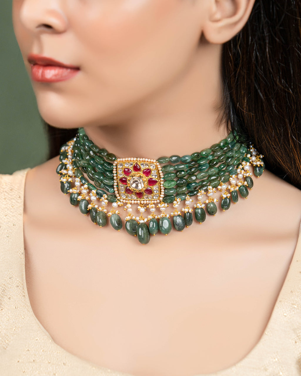 Lyra Polki  Bead Choker