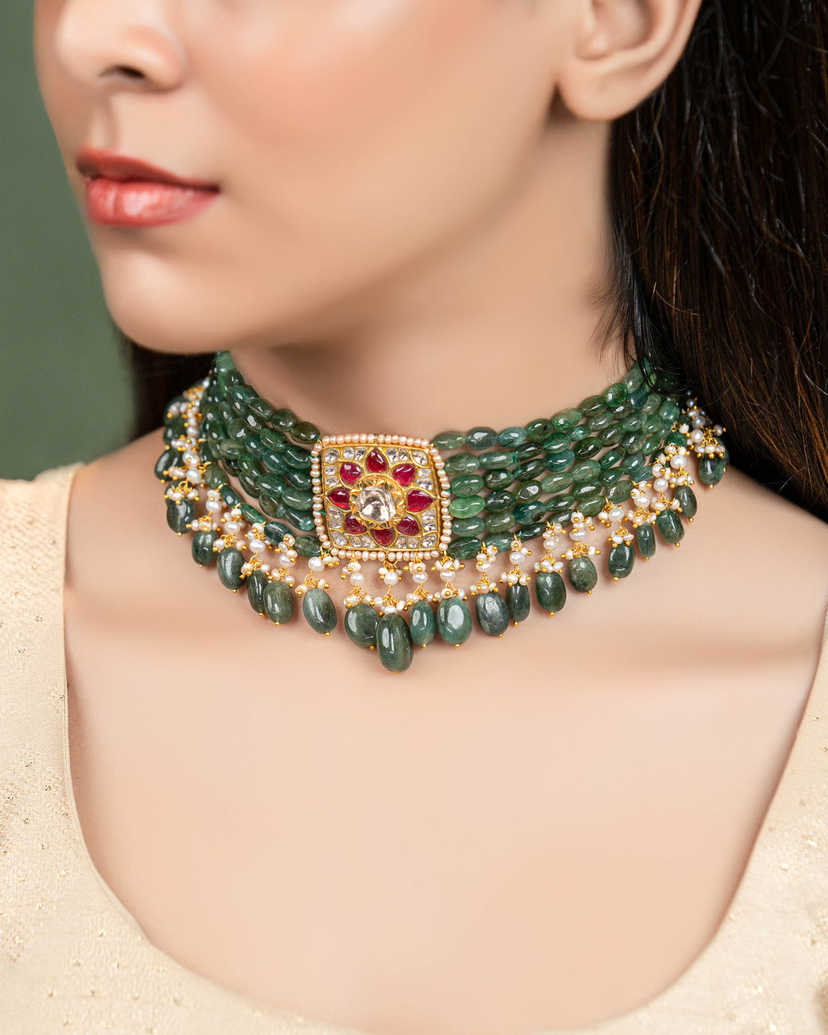 Lyra Polki  Bead Choker